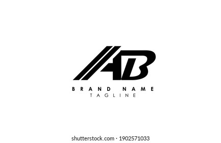 Alphabet Initial Monogram Buchstaben Logo AB, A und B	
