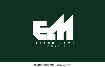 Alphabet Initial Monogram letters logo EM, E and M	