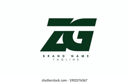 Alphabet Initial Monogram letters logo ZG, Z and G	