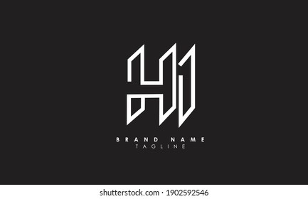 Alphabet Initial Monogram letters logo HI, H and I