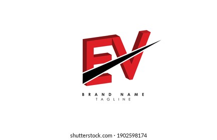 Alphabet Logotipo de las letras del monograma inicial EV, E y V	