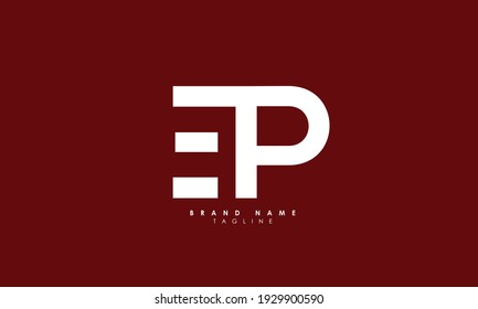 Alphabet Initial Monogram letters logo EP, E and P