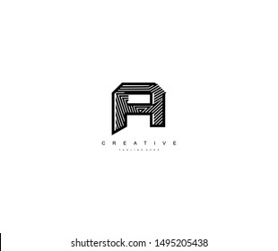 alphabet initial A technology modern linear monogram logo 