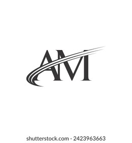 Alphabet Initials logo AM, MA, M and A