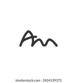 Alphabet Initials logo AM, MA, M and A
