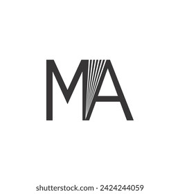 Alphabet Initials logo AM, MA, M and A