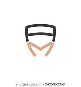 Logotipo de las iniciales Alphabet AM, MA, M y A