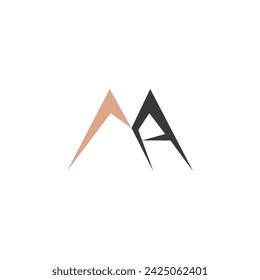 Logotipo de las iniciales Alphabet AM, MA, M y A