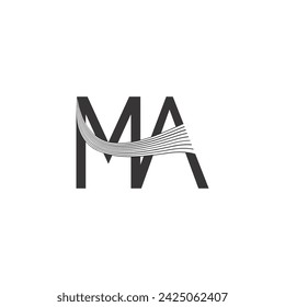 Alphabet Initials logo AM, MA, M and A