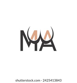 Alphabet Initials logo AM, MA, M and A