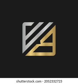 Alphabet Initials logo BW, WB, W and B