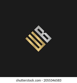 Alphabet Initials logo BW, WB, W and B