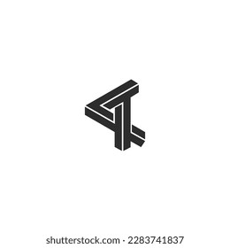 Alphabet Initials logo CT, TC, C and T