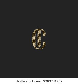 Alphabet Initials logo CT, TC, C and T