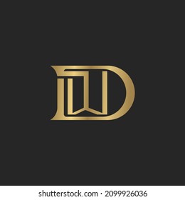 Alphabet Initials logo DW, WD, D and W