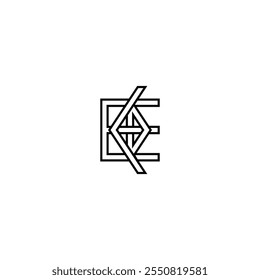 Alphabet Initials logo EK, KE, K and E