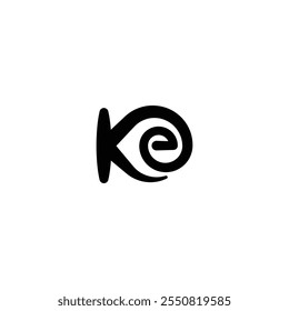 Alphabet Initials logo EK, KE, K and E