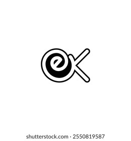 Logo de las iniciales del alfabeto EK, KE, K y E