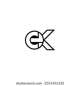 Alphabet Initials Logo EK, KE, K und E