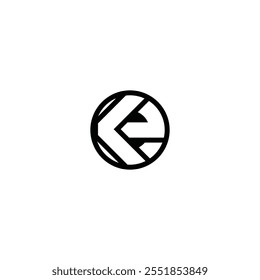 Alphabet Initials Logo EK, KE, K und E