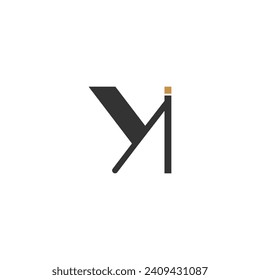 Alphabet Initials logo IY, YI, I and Y