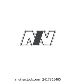 Alphabet Initials logo NW, WN, N and W
