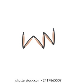 Alphabet Initials logo NW, WN, N and W
