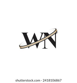 Alphabet Initials logo NW, WN, N and W