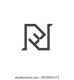 Logo de Alphabet Initials NW, WN, N y W