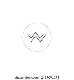 Logo de Alphabet Initials NW, WN, N y W