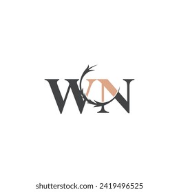 Alphabet Initials logo NW, WN, N and W