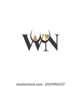 Alphabet Initials logo NW, WN, N and W