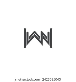 Alphabet Initials logo NW, WN, N and W