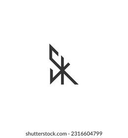 Alphabet Initials logo SK, KS, S and K