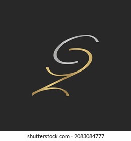 Alphabet Initials logo SZ, ZS, Z and S