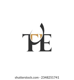 Alphabet Initials logo TE, ET, T and E