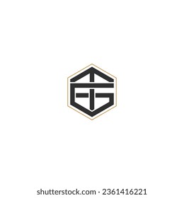 Alphabet Initials logo TG, GT, T and G