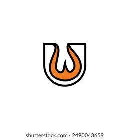Alphabet Initialen Logo UW, WU, W und U