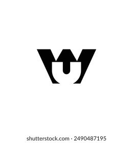 Alphabet Initials logo UW, WU, W and U