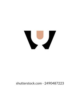 Alphabet Initials logo UW, WU, W and U