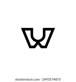 Logotipo de las iniciales Alphabet UW, WU, W y U