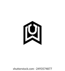 Alphabet Initials logo UW, WU, W and U