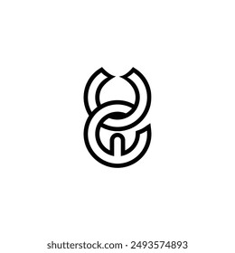 Alphabet Initials logo UW, WU, W and U