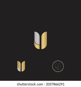 Alphabet Initials logo UY, YU, Y and U
