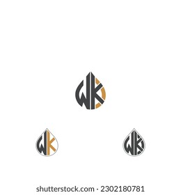Alphabet Initials logo WK, KW, W and K