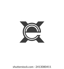 Alphabet Initials logo XE, EX, E and X
