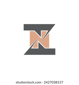 Alphabet Initials logo ZN, NZ, Z and N