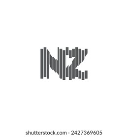 Logotipo de las iniciales Alphabet ZN, NZ, Z y N