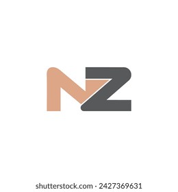 Alphabet Initials logo ZN, NZ, Z and N