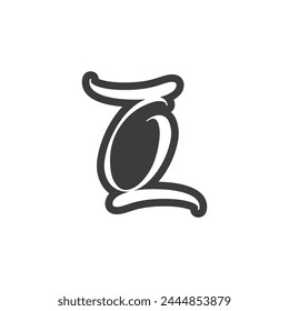 Logotipo de las iniciales Alphabet ZO, OZ, O y Z